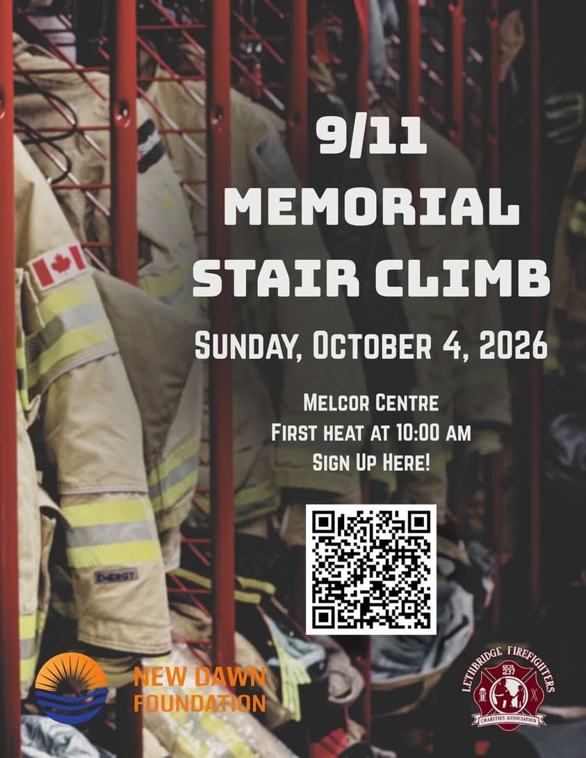 Original association poster for the September 11 Memorial Stair Climb at Melcor Centre on October 4, 2026